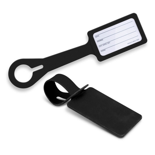 Black Silicone Luggage Tags